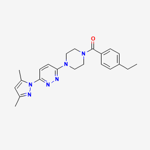 3-(3,5-dimethyl-1H-pyrazol-1-yl)-6-[4-(4-ethylbenzoyl)piperazin-1-yl]pyridazine