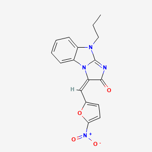 molecular formula C17H14N4O4 B4915783 3-[(E)-1-(5-Nitro-2-furyl)methylidene]-9-propyl-3H-imidazo[1,2-A][1,3]benzimidazol-2(9H)-one 