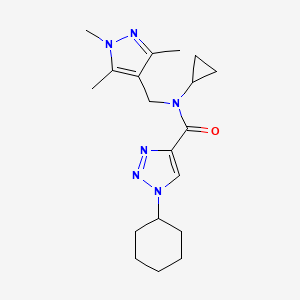 1-cyclohexyl-N-cyclopropyl-N-[(1,3,5-trimethyl-1H-pyrazol-4-yl)methyl]-1H-1,2,3-triazole-4-carboxamide