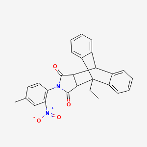 molecular formula C27H22N2O4 B4915810 1-Ethyl-17-(4-methyl-2-nitrophenyl)-17-azapentacyclo[6.6.5.0~2,7~.0~9,14~.0~15,19~]nonadeca-2,4,6,9,11,13-hexaene-16,18-dione (non-preferred name) 