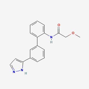 molecular formula C18H17N3O2 B4915812 2-methoxy-N-[2-[3-(1H-pyrazol-5-yl)phenyl]phenyl]acetamide 