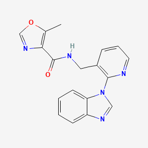 molecular formula C18H15N5O2 B4915827 N-{[2-(1H-benzimidazol-1-yl)-3-pyridinyl]methyl}-5-methyl-1,3-oxazole-4-carboxamide 