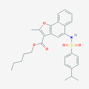 molecular formula C28H31NO5S B491583 Pentyl 5-{[(4-isopropylphenyl)sulfonyl]amino}-2-methylnaphtho[1,2-b]furan-3-carboxylate CAS No. 518321-68-1