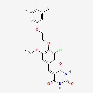 5-[[3-Chloro-4-[2-(3,5-dimethylphenoxy)ethoxy]-5-ethoxyphenyl]methylidene]-1,3-diazinane-2,4,6-trione