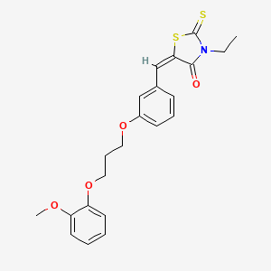 molecular formula C22H23NO4S2 B4915840 3-ethyl-5-{3-[3-(2-methoxyphenoxy)propoxy]benzylidene}-2-thioxo-1,3-thiazolidin-4-one 