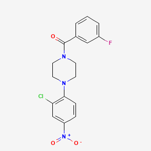 molecular formula C17H15ClFN3O3 B4915845 1-(2-chloro-4-nitrophenyl)-4-(3-fluorobenzoyl)piperazine 