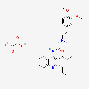 N-(2-butyl-3-propylquinolin-4-yl)-2-[2-(3,4-dimethoxyphenyl)ethyl-methylamino]acetamide;oxalic acid