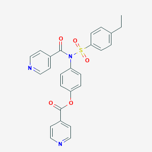 molecular formula C26H21N3O5S B491588 4-[[(4-Ethylphenyl)sulfonyl](isonicotinoyl)amino]phenyl isonicotinate CAS No. 518321-88-5