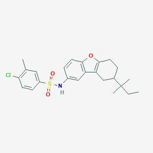molecular formula C24H28ClNO3S B491589 4-chloro-3-methyl-N-[8-(2-methylbutan-2-yl)-6,7,8,9-tetrahydrodibenzofuran-2-yl]benzenesulfonamide CAS No. 518322-04-8