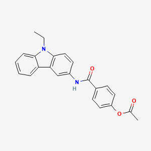 molecular formula C23H20N2O3 B4915894 4-{[(9-ethyl-9H-carbazol-3-yl)amino]carbonyl}phenyl acetate 