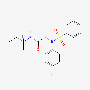 molecular formula C18H21FN2O3S B4915930 2-[N-(benzenesulfonyl)-4-fluoroanilino]-N-butan-2-ylacetamide 