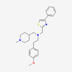 molecular formula C26H33N3OS B4915933 2-(4-methoxyphenyl)-N-[(1-methyl-4-piperidinyl)methyl]-N-[(4-phenyl-1,3-thiazol-2-yl)methyl]ethanamine 