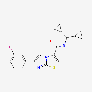 molecular formula C20H20FN3OS B4915942 N-(dicyclopropylmethyl)-6-(3-fluorophenyl)-N-methylimidazo[2,1-b][1,3]thiazole-3-carboxamide 