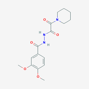 3,4-dimethoxy-N'-(2-oxo-2-piperidin-1-ylacetyl)benzohydrazide