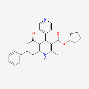 Cyclopentyl 2-methyl-5-oxo-7-phenyl-4-(pyridin-4-yl)-1,4,5,6,7,8-hexahydroquinoline-3-carboxylate