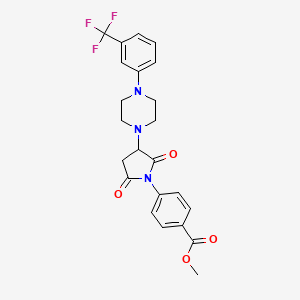 molecular formula C23H22F3N3O4 B4915993 Methyl 4-(2,5-dioxo-3-{4-[3-(trifluoromethyl)phenyl]piperazin-1-yl}pyrrolidin-1-yl)benzoate 