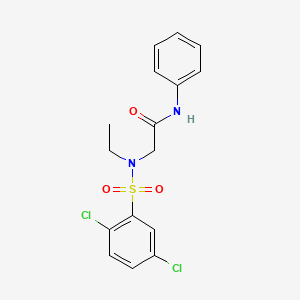 molecular formula C16H16Cl2N2O3S B4916006 N~2~-[(2,5-dichlorophenyl)sulfonyl]-N~2~-ethyl-N-phenylglycinamide 