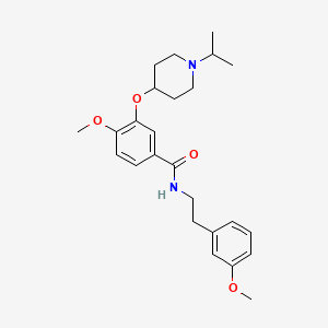 molecular formula C25H34N2O4 B4916014 3-[(1-isopropyl-4-piperidinyl)oxy]-4-methoxy-N-[2-(3-methoxyphenyl)ethyl]benzamide 