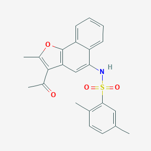 molecular formula C23H21NO4S B491602 N-(3-acetyl-2-methylnaphtho[1,2-b]furan-5-yl)-2,5-dimethylbenzenesulfonamide CAS No. 518320-90-6