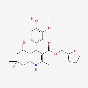 Tetrahydrofuran-2-ylmethyl 4-(4-hydroxy-3-methoxyphenyl)-2,7,7-trimethyl-5-oxo-1,4,5,6,7,8-hexahydroquinoline-3-carboxylate