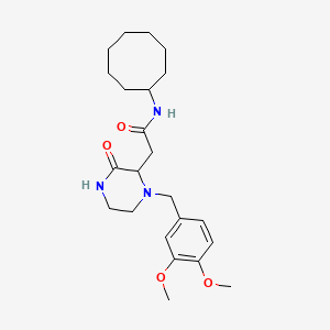 N-cyclooctyl-2-[1-[(3,4-dimethoxyphenyl)methyl]-3-oxopiperazin-2-yl]acetamide