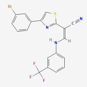 molecular formula C19H11BrF3N3S B4916090 (Z)-2-[4-(3-bromophenyl)-1,3-thiazol-2-yl]-3-[3-(trifluoromethyl)anilino]prop-2-enenitrile 