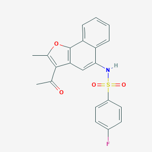 molecular formula C21H16FNO4S B491610 N-(3-acetyl-2-methylnaphtho[1,2-b]furan-5-yl)-4-fluorobenzenesulfonamide CAS No. 518319-32-9