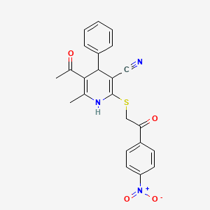 5-acetyl-6-methyl-2-[2-(4-nitrophenyl)-2-oxoethyl]sulfanyl-4-phenyl-1,4-dihydropyridine-3-carbonitrile