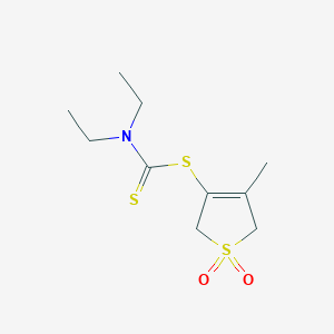 molecular formula C10H17NO2S3 B4916130 4-methyl-1,1-dioxido-2,5-dihydro-3-thienyl diethyldithiocarbamate 