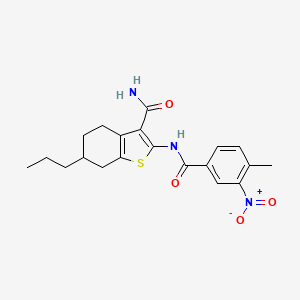 2-[(4-methyl-3-nitrobenzoyl)amino]-6-propyl-4,5,6,7-tetrahydro-1-benzothiophene-3-carboxamide