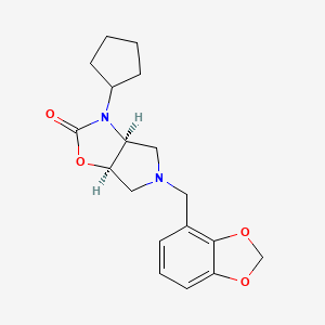 molecular formula C18H22N2O4 B4916147 (3aS*,6aR*)-5-(1,3-benzodioxol-4-ylmethyl)-3-cyclopentylhexahydro-2H-pyrrolo[3,4-d][1,3]oxazol-2-one 