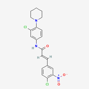 molecular formula C20H19Cl2N3O3 B4916149 (2E)-3-(4-chloro-3-nitrophenyl)-N-[3-chloro-4-(piperidin-1-yl)phenyl]prop-2-enamide 