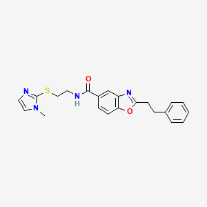 molecular formula C22H22N4O2S B4916196 N-{2-[(1-methyl-1H-imidazol-2-yl)thio]ethyl}-2-(2-phenylethyl)-1,3-benzoxazole-5-carboxamide 