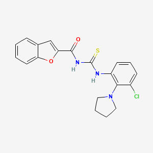 molecular formula C20H18ClN3O2S B4916217 N-({[3-chloro-2-(1-pyrrolidinyl)phenyl]amino}carbonothioyl)-1-benzofuran-2-carboxamide 