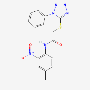 molecular formula C16H14N6O3S B4916232 N-(4-methyl-2-nitrophenyl)-2-(1-phenyltetrazol-5-yl)sulfanylacetamide 