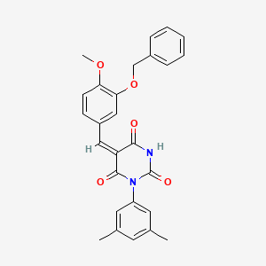 (5E)-5-[3-(benzyloxy)-4-methoxybenzylidene]-1-(3,5-dimethylphenyl)pyrimidine-2,4,6(1H,3H,5H)-trione