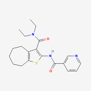 molecular formula C20H25N3O2S B4916252 N-[3-(diethylcarbamoyl)-5,6,7,8-tetrahydro-4H-cyclohepta[b]thiophen-2-yl]pyridine-3-carboxamide 