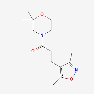 molecular formula C14H22N2O3 B4916263 4-[3-(3,5-dimethyl-4-isoxazolyl)propanoyl]-2,2-dimethylmorpholine 