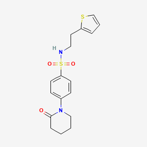 4-(2-oxo-1-piperidinyl)-N-[2-(2-thienyl)ethyl]benzenesulfonamide