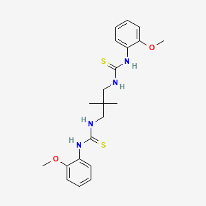 molecular formula C21H28N4O2S2 B4916271 N'-(3-{[(2-METHOXYANILINO)CARBOTHIOYL]AMINO}-2,2-DIMETHYLPROPYL)-N-(2-METHOXYPHENYL)THIOUREA 