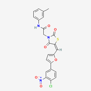 2-[(5E)-5-{[5-(4-CHLORO-3-NITROPHENYL)-2-FURYL]METHYLENE}-2,4-DIOXO-1,3-THIAZOLIDIN-3-YL]-N-(3-METHYLPHENYL)ACETAMIDE