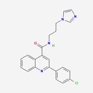 molecular formula C22H19ClN4O B4916286 2-(4-chlorophenyl)-N-[3-(1H-imidazol-1-yl)propyl]-4-quinolinecarboxamide 