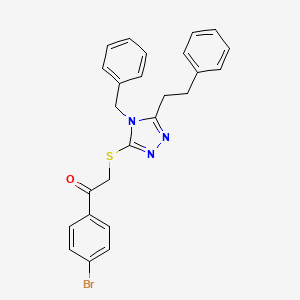 molecular formula C25H22BrN3OS B4916290 2-{[4-benzyl-5-(2-phenylethyl)-4H-1,2,4-triazol-3-yl]thio}-1-(4-bromophenyl)ethanone 