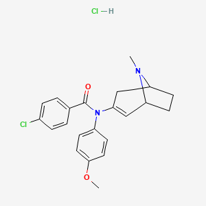 molecular formula C22H24Cl2N2O2 B4916316 4-chloro-N-(4-methoxyphenyl)-N-(8-methyl-8-azabicyclo[3.2.1]oct-2-en-3-yl)benzamide hydrochloride 