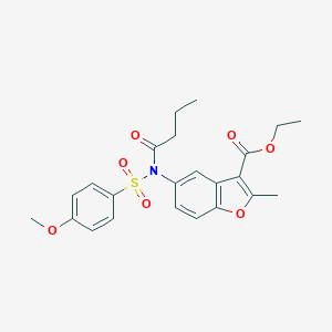 molecular formula C23H25NO7S B491632 ethyl 5-(N-((4-methoxyphenyl)sulfonyl)butyramido)-2-methylbenzofuran-3-carboxylate CAS No. 518318-72-4