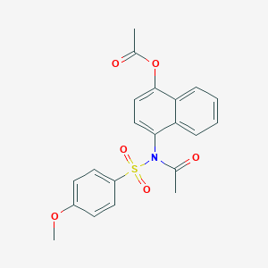 molecular formula C21H19NO6S B491633 4-{Acetyl[(4-methoxyphenyl)sulfonyl]amino}-1-naphthyl acetate 