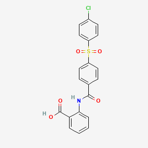 2-[[4-(4-Chlorophenyl)sulfonylbenzoyl]amino]benzoic acid