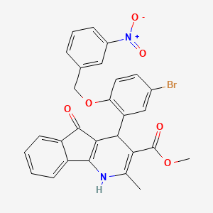 molecular formula C28H21BrN2O6 B4916361 Methyl 4-[5-bromo-2-[(3-nitrophenyl)methoxy]phenyl]-2-methyl-5-oxo-1,4-dihydroindeno[1,2-b]pyridine-3-carboxylate 