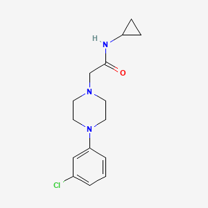 molecular formula C15H20ClN3O B4916362 2-[4-(3-chlorophenyl)piperazin-1-yl]-N-cyclopropylacetamide 