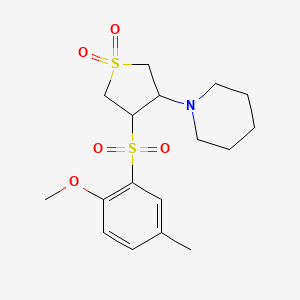 1-{4-[(2-methoxy-5-methylphenyl)sulfonyl]-1,1-dioxidotetrahydro-3-thienyl}piperidine